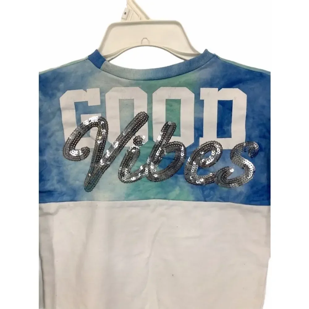 Justify Tie Dye Sequin Baseball T-Shirt Small 7/8